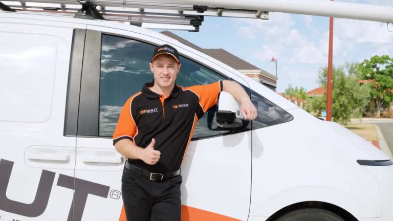 ozshut roller shutter technician with van